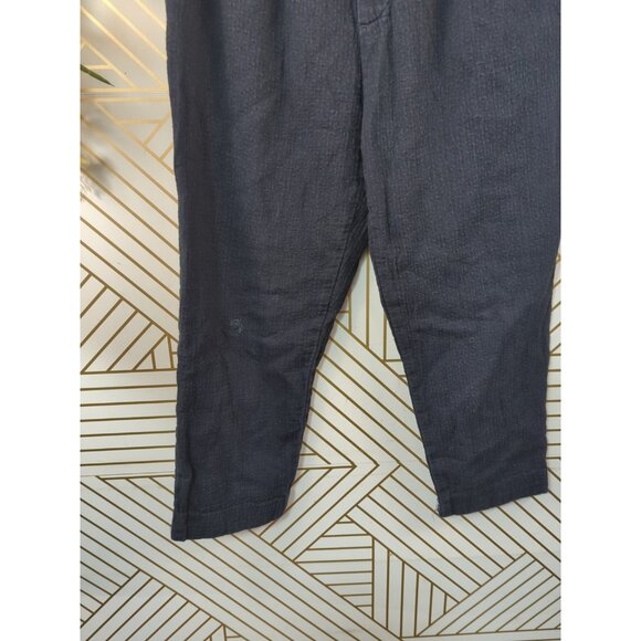 Zara Men's Lounge Pants Crinkle Weave BLACK Elastic Waist Pockets CROP LRG READ - Picture 4 of 9